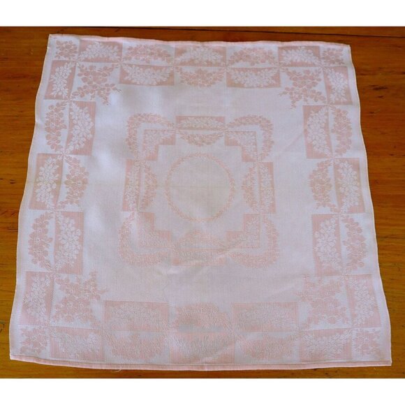 6 Vintage Pink Damask Large Napkins Cotton - Picture 4 of 4